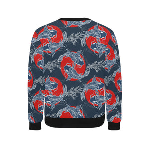 Fancy Carps hand drawn japanese art Men's Crew Neck Sweatshirt