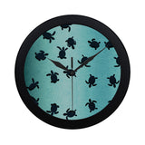 Sea turtle with blue ocean backgroud Elegant Black Wall Clock