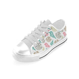 Colorful shell pattern Men's Low Top Shoes White