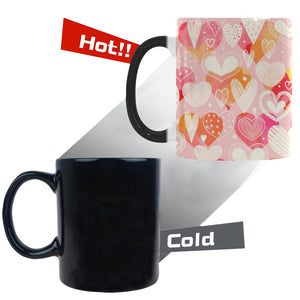 Hand drawn heart design pattern Morphing Mug Heat Changing Mug