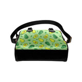 Avocado pattern green background Shoulder Handbag