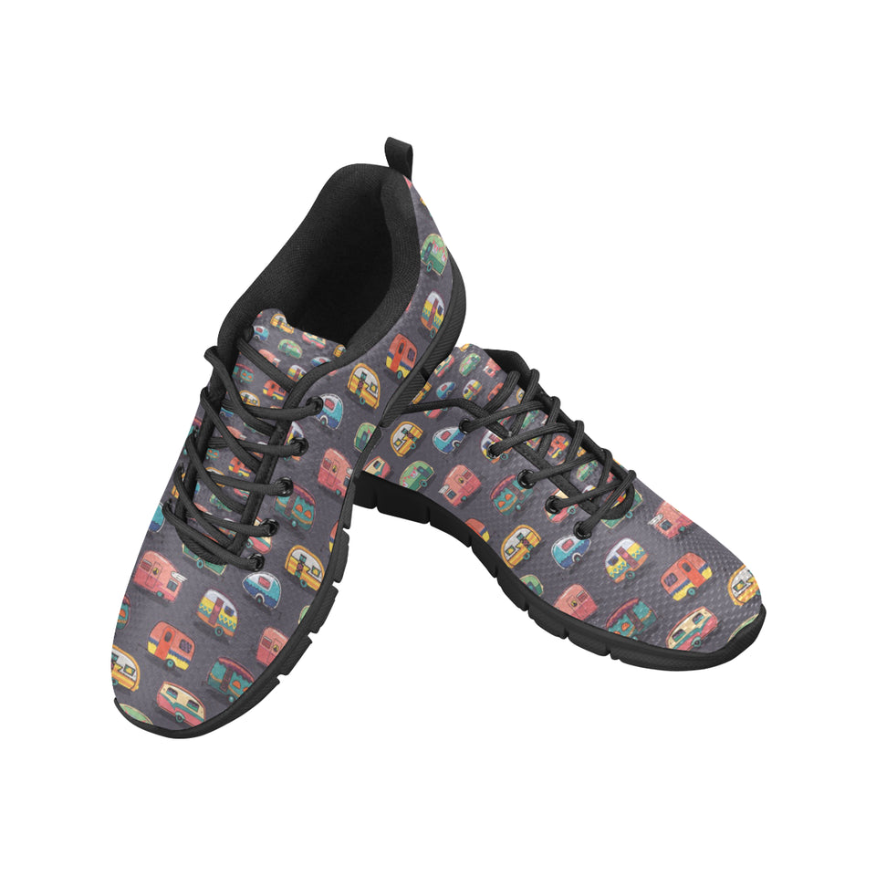 Camper Van Pattern Print Design 02 Men's Breathable Sneakers ( Model 055)