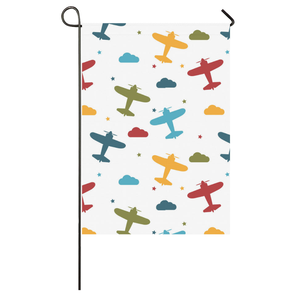 Airplane star cloud colorful House Flag Garden Flag