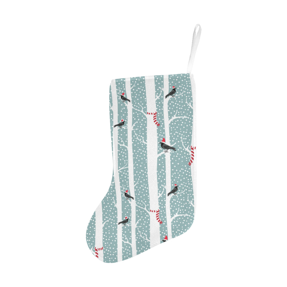 Crows christmas hat scarf Christmas Stocking