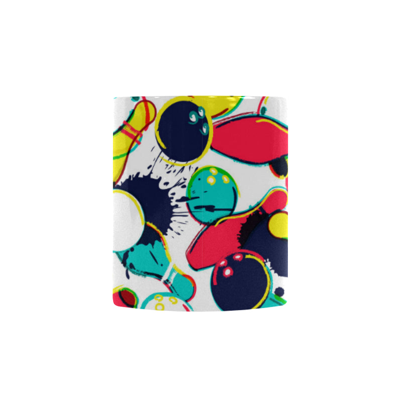 watercolor bowling ball pins Morphing Mug Heat Changing Mug