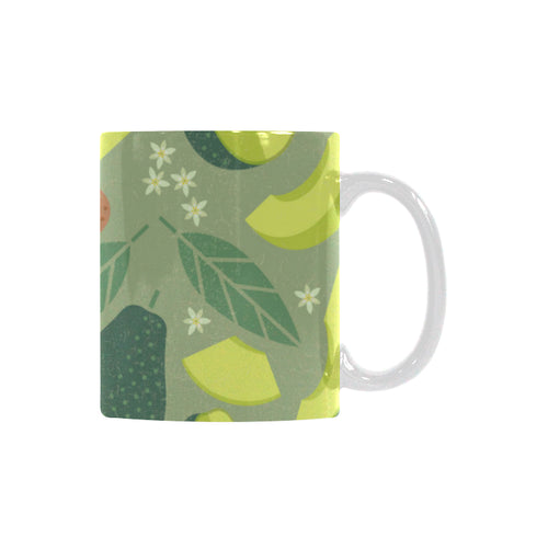 Avocado pattern Classical White Mug (Fulfilled In US)