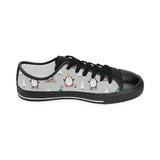 Cute Penguin christmas pattern Kids' Boys' Girls' Low Top Canvas Shoes Black