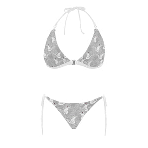 white swan gray background Sexy Bikinis Two-Piece Swimsuits