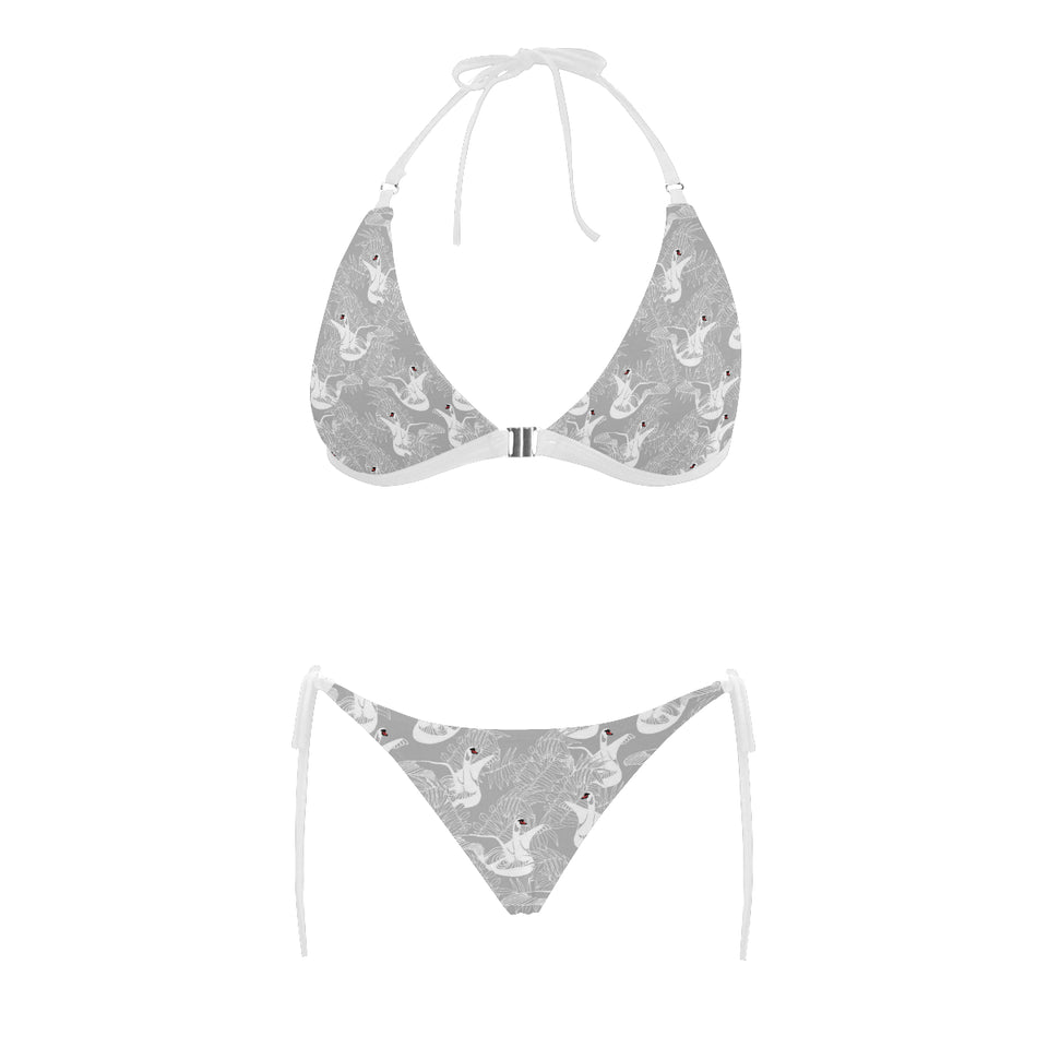 white swan gray background Sexy Bikinis Two-Piece Swimsuits