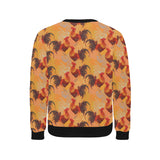 red rooster chicken cock pattern Men's Crew Neck Sweatshirt