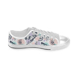 Butterfly pattern Men's Low Top Shoes White