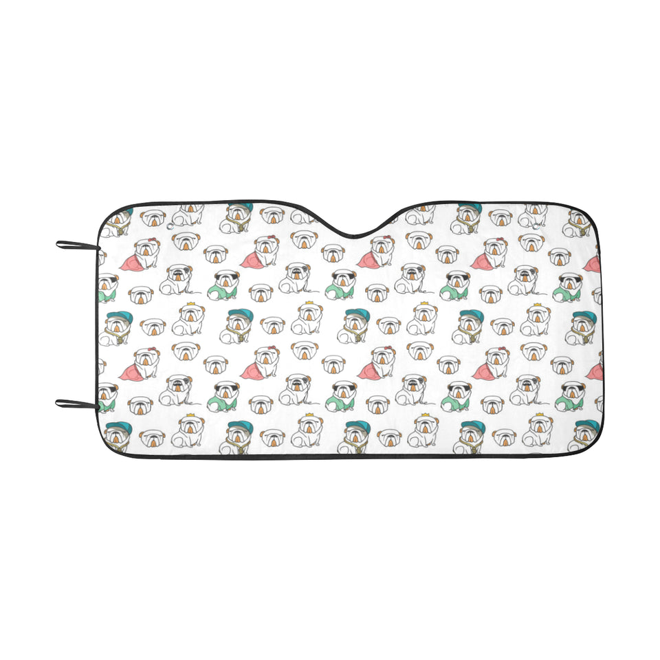 English Bulldog Pattern Print Design 03 Car Sun Shade