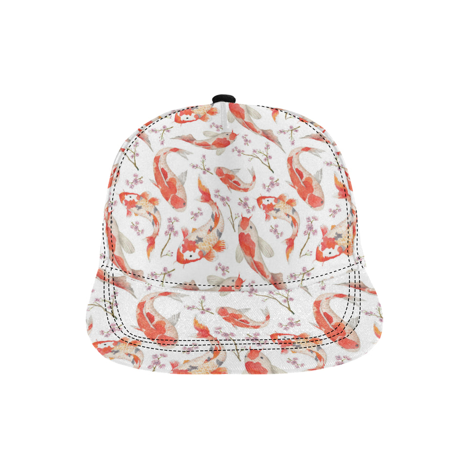 Watercolor Koi Fish Carp Fish pattern All Over Print Snapback Cap