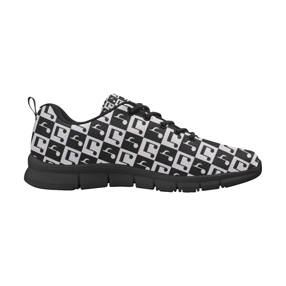 Music Notes Pattern Print Design 01 Men's Breathable Sneakers ( Model 055)