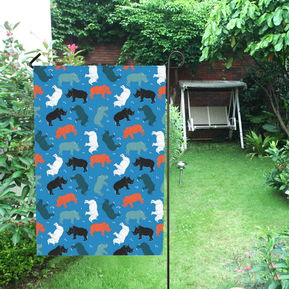 Colorful rhino pattern House Flag Garden Flag