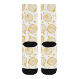 hand drawn onion pattern Crew Socks