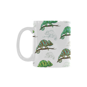 Chameleon lizard pattern Classical White Mug (Fulfilled In US)