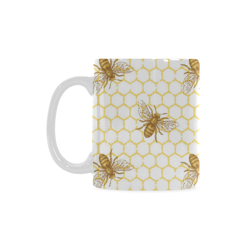 Bee honeycomb seamless design pattern Classical White Mug (Fulfilled In US)