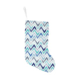 zigzag chevron blue pattern Christmas Stocking