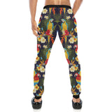 Colorful parrot flower pattern Unisex Casual Sweatpants