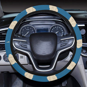 Golden Retriever Pattern Print Design 03 Car Steering Wheel Cover