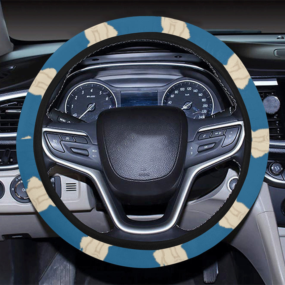 Golden Retriever Pattern Print Design 03 Car Steering Wheel Cover
