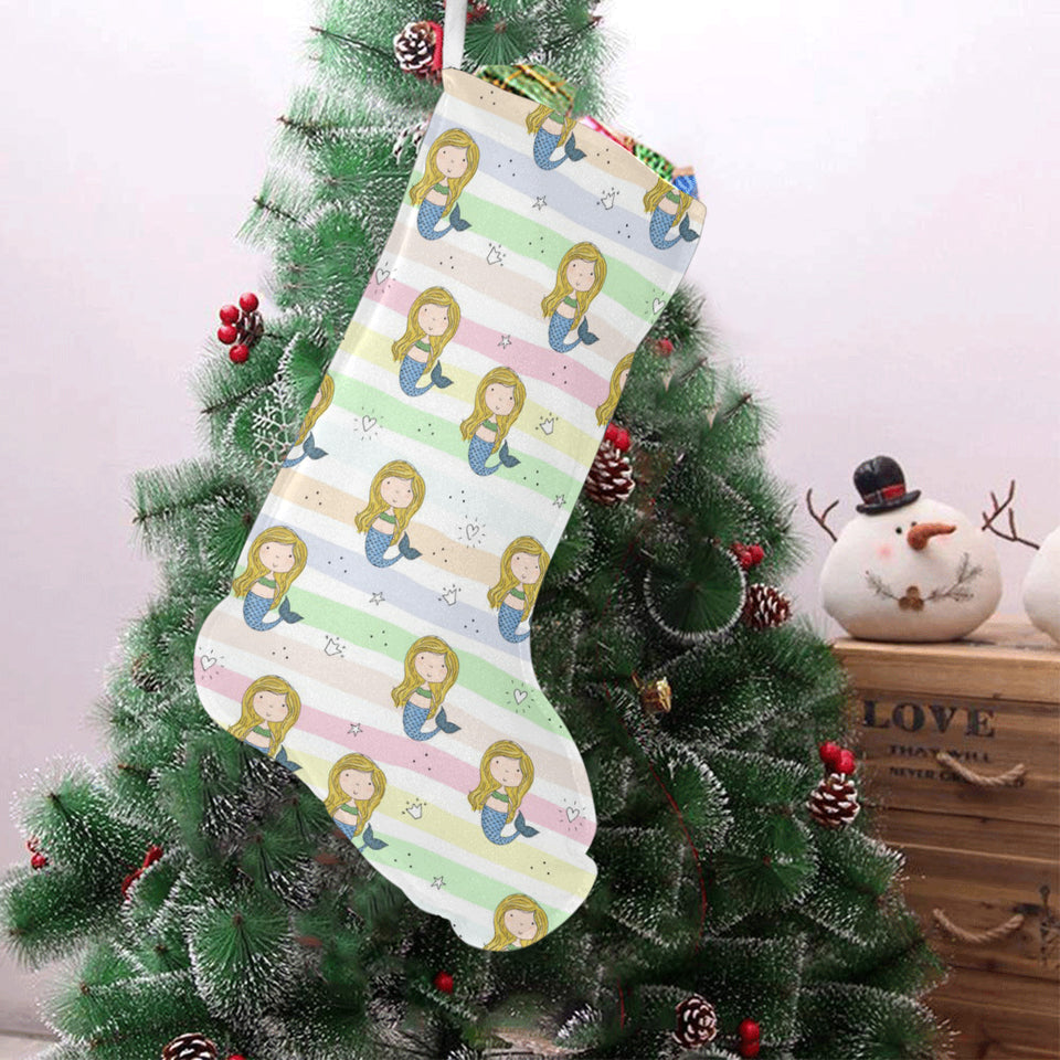 Cute hand drawn mermaid Christmas Stocking