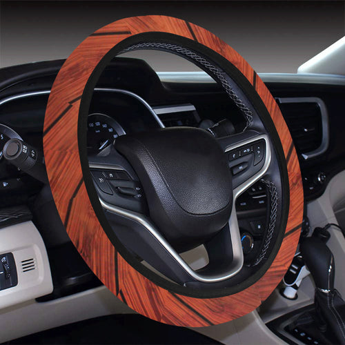Wood Printed Pattern Print Design 03 Car Steering Wheel Cover
