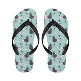 poodle dog green background Unisex Flip Flops
