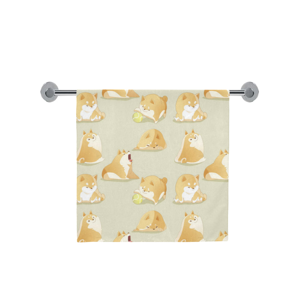 Cute fat shiba inu dog pattern Bath Towel
