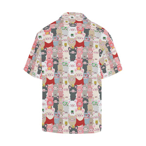 Pig Pattern Print Design 02 Men's All Over Print Hawaiian Shirt (Model T58)