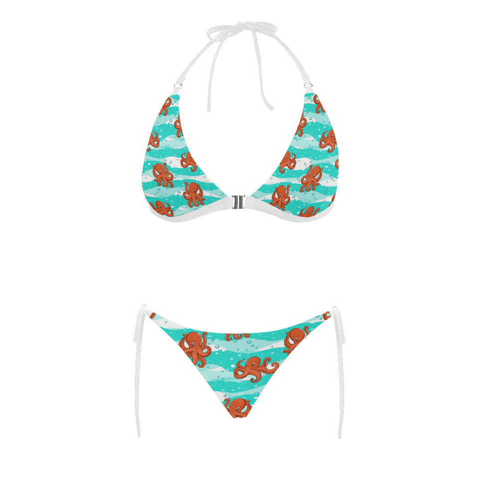 Octopuses sea wave background Sexy Bikinis Two-Piece Swimsuits