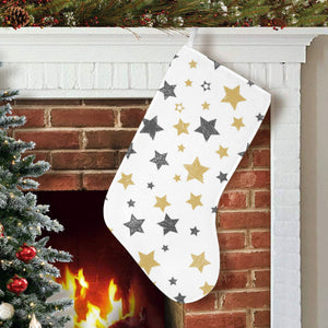 hand drawn gold black star pattern Christmas Stocking