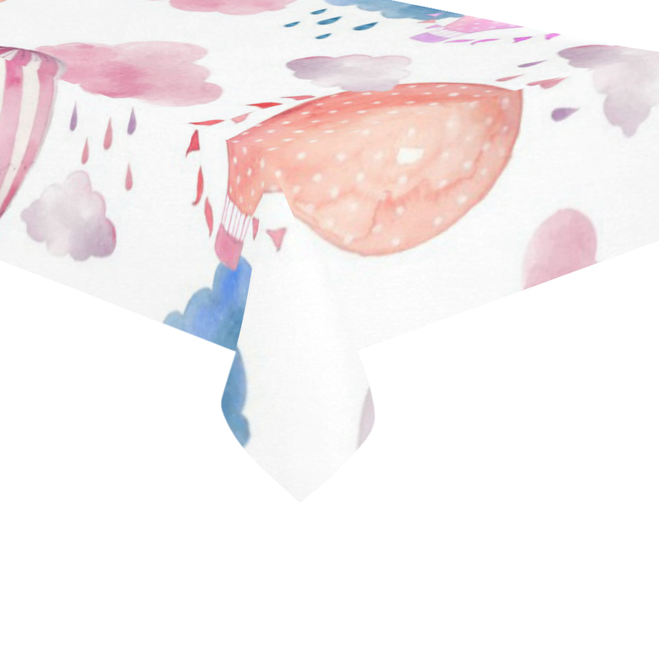 Watercolor air balloon cloud pattern Tablecloth