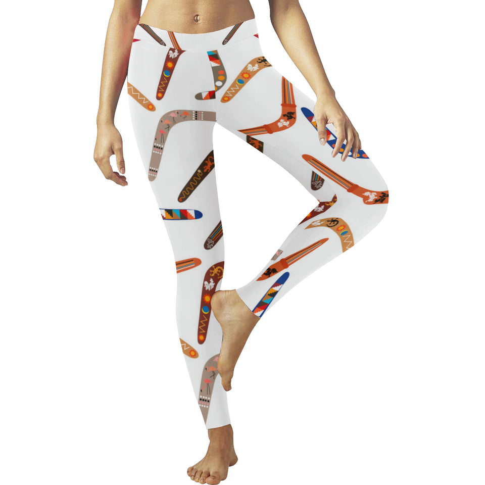Boomerang Australian aboriginal ornament pattern Women's Legging Fulfilled In US
