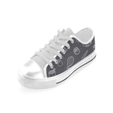 sushi pattern black background Men's Low Top Shoes White