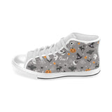 Halloween design pattern Men's High Top Canvas Shoes White