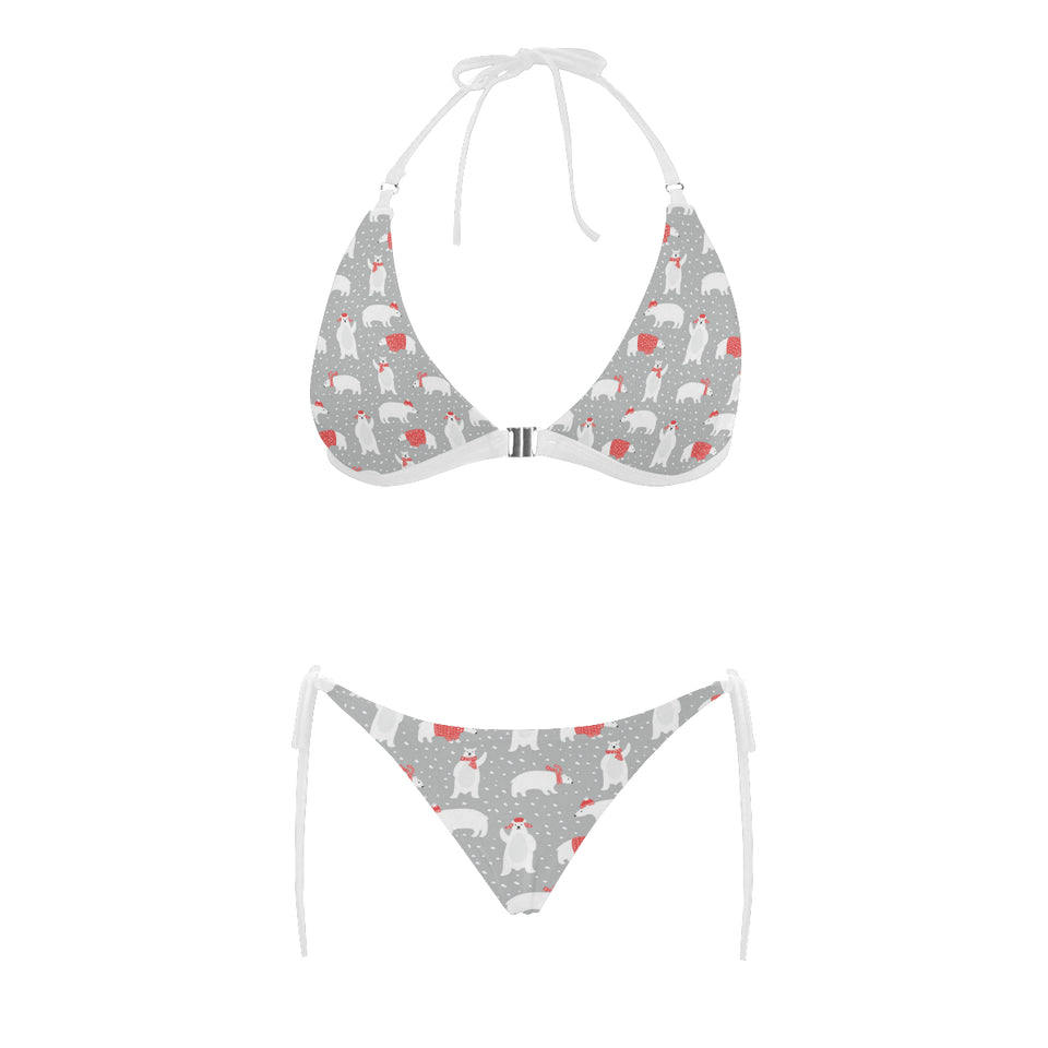 Cute polar bear christmas snow pattern Sexy Bikinis Two-Piece Swimsuits
