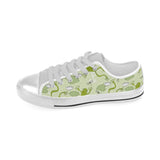 Cute frog dragonfly pattern Men's Low Top Canvas Shoes White