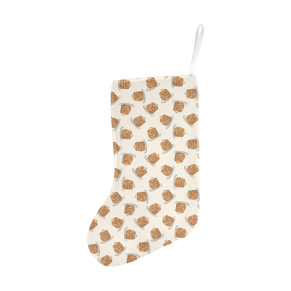 Pancake Pattern Print Design 01 Christmas Stocking