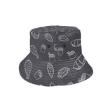 sushi pattern black background Unisex Bucket Hat