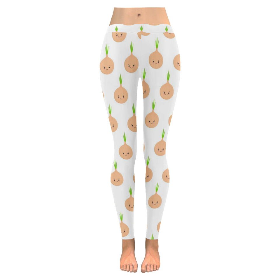 cute onions smiling faces Women's Legging Fulfilled In US