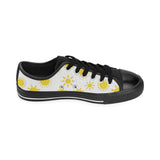 Sun pattern Men's Low Top Canvas Shoes Black