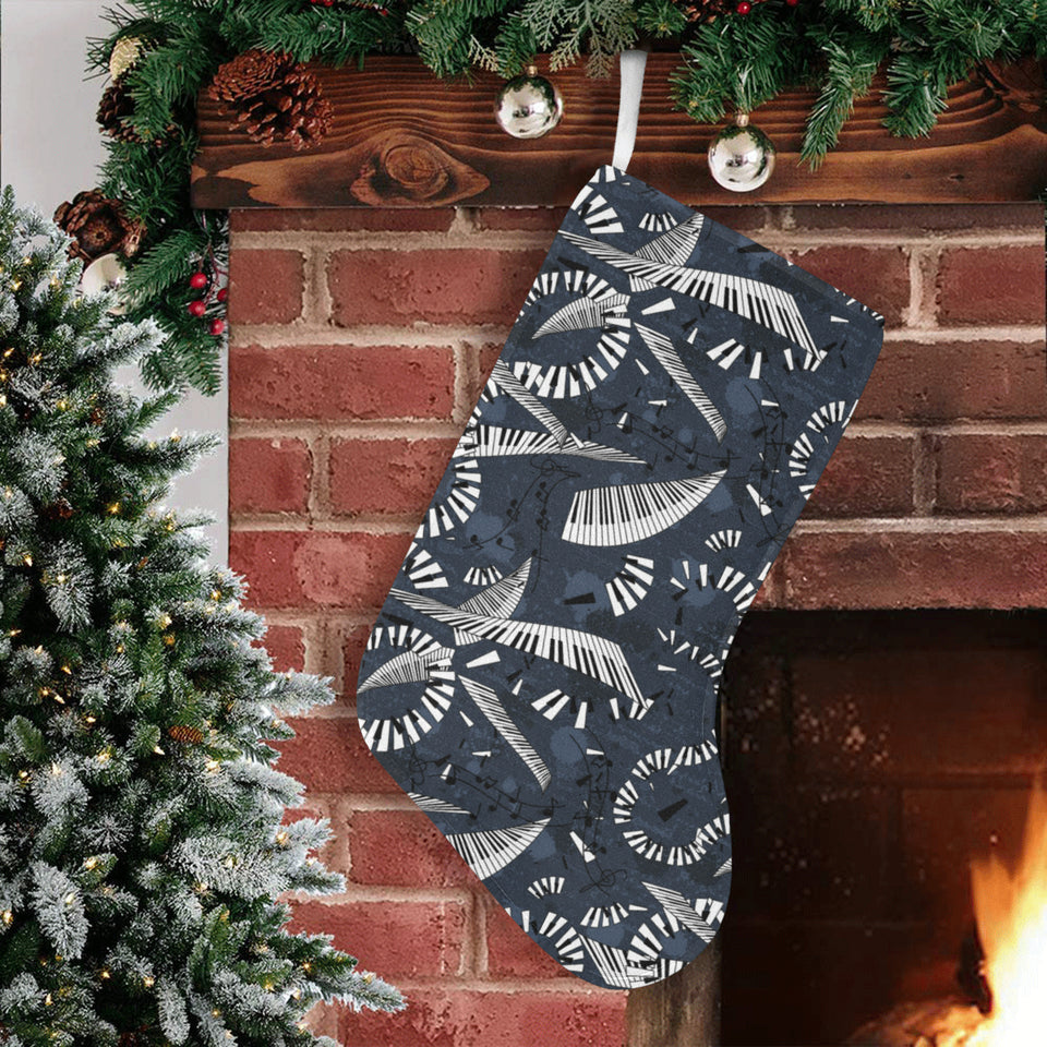 Piano Pattern Print Design 02 Christmas Stocking