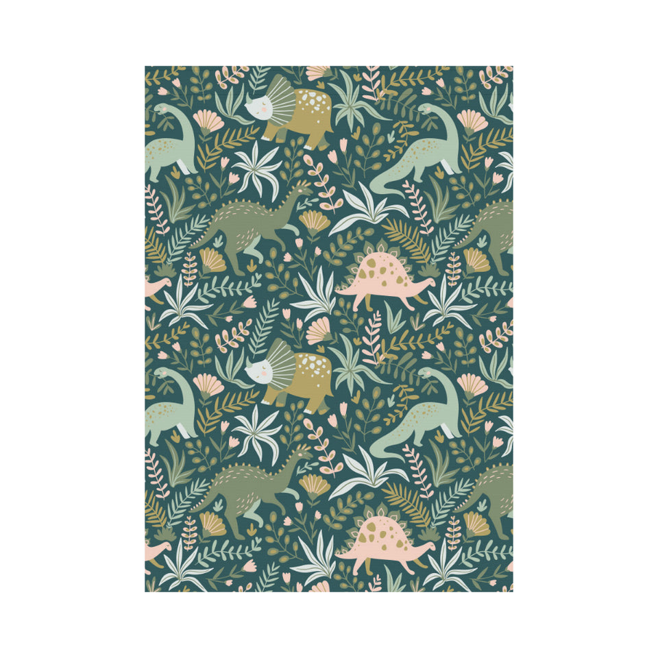 dinosaurs tropical leaves flower pattern House Flag Garden Flag