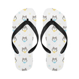 Cute Siberian Husky pattern Unisex Flip Flops