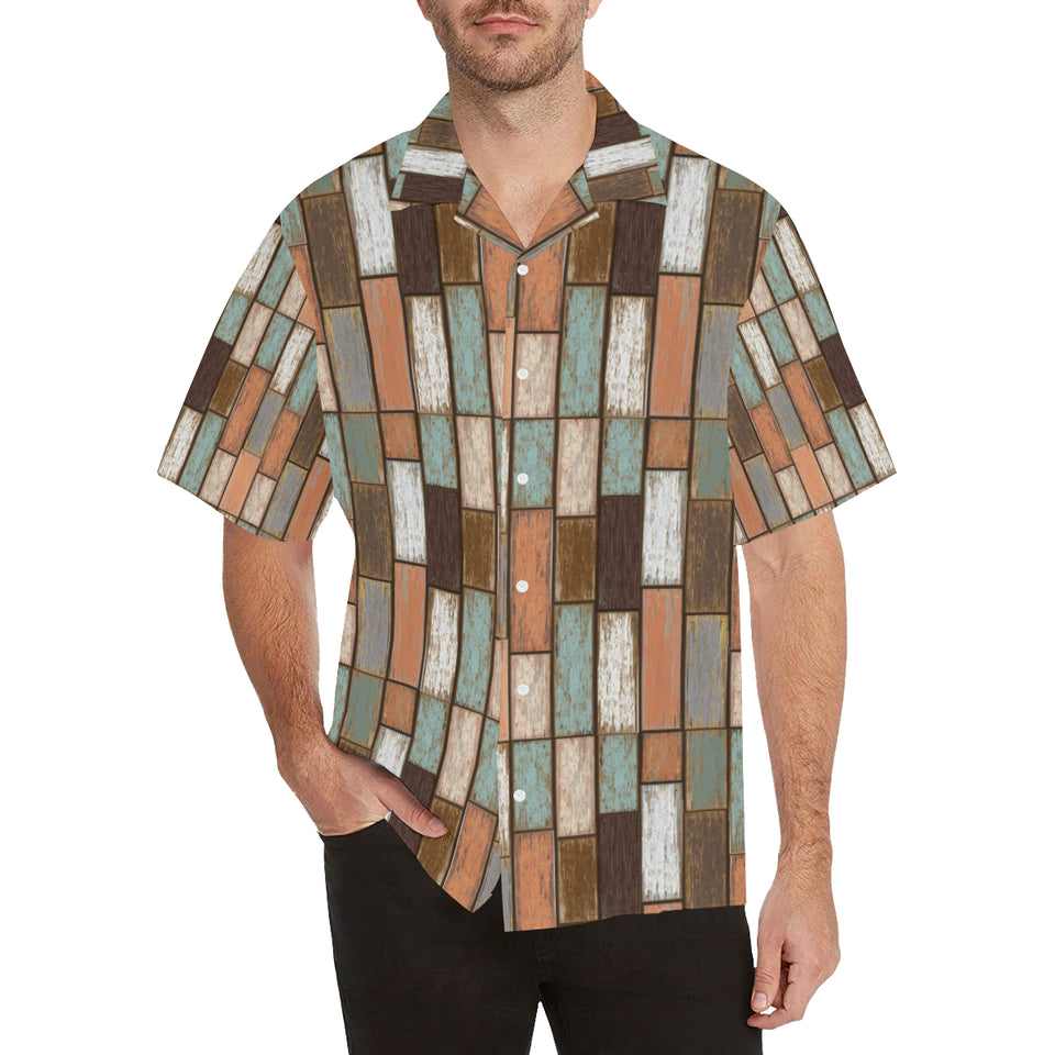 Wood Printed Pattern Print Design 02 Men's All Over Print Hawaiian Shirt (Model T58)