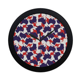 Kangaroo Australian pattern Elegant Black Wall Clock