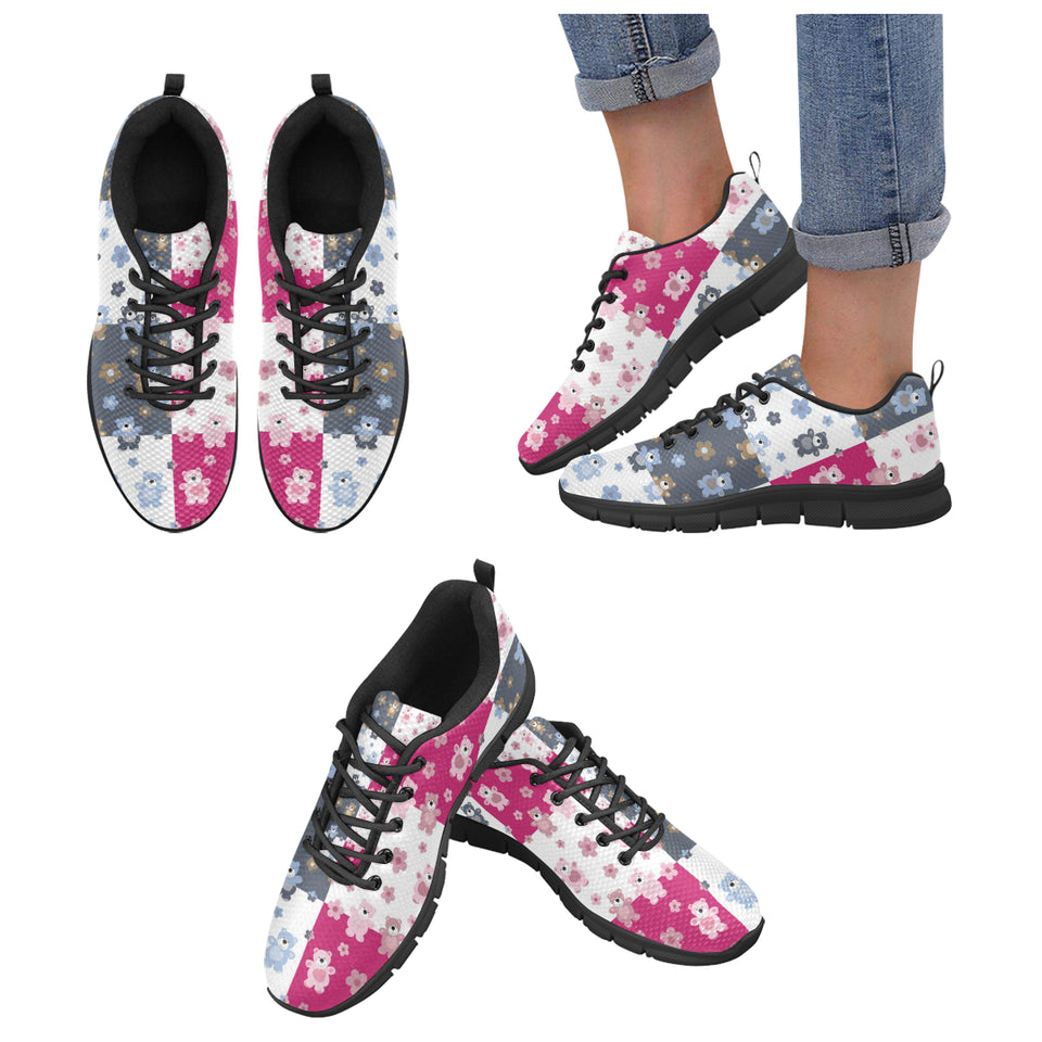 Teddy Bear Pattern Print Design 03 Women's Sneaker Shoes