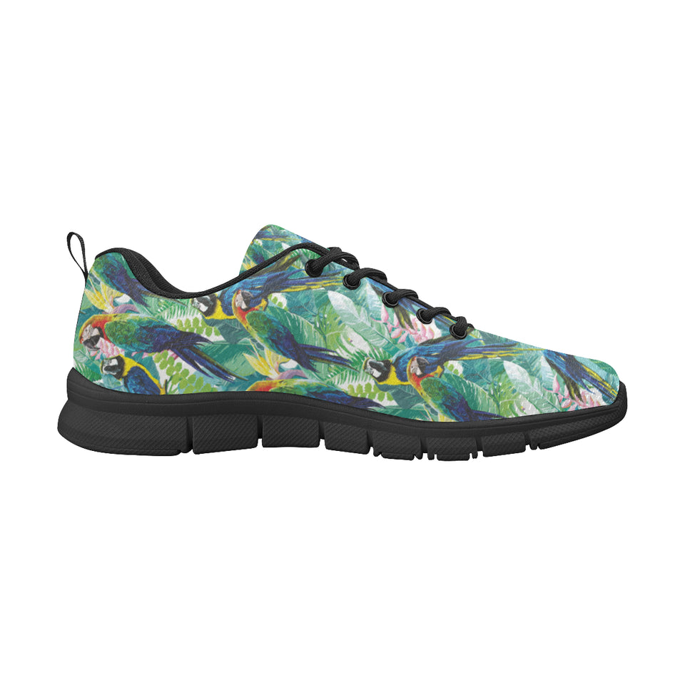 Colorful parrot exotic flower leaves Men's Sneaker Shoes